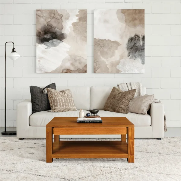 Solid Wood Coffee Table ( Soft Closing Drawers)